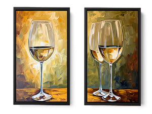 White wine framed art