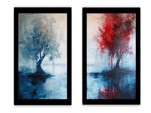 Trees flowin in water art Set