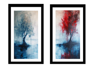 Trees flowin in water art Set