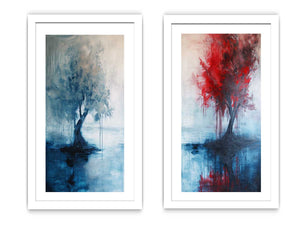 Trees flowin in water art Set