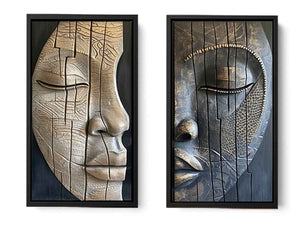 2 Face Wall art Set