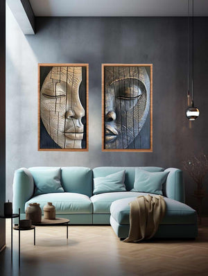 2 Face Wall art Set