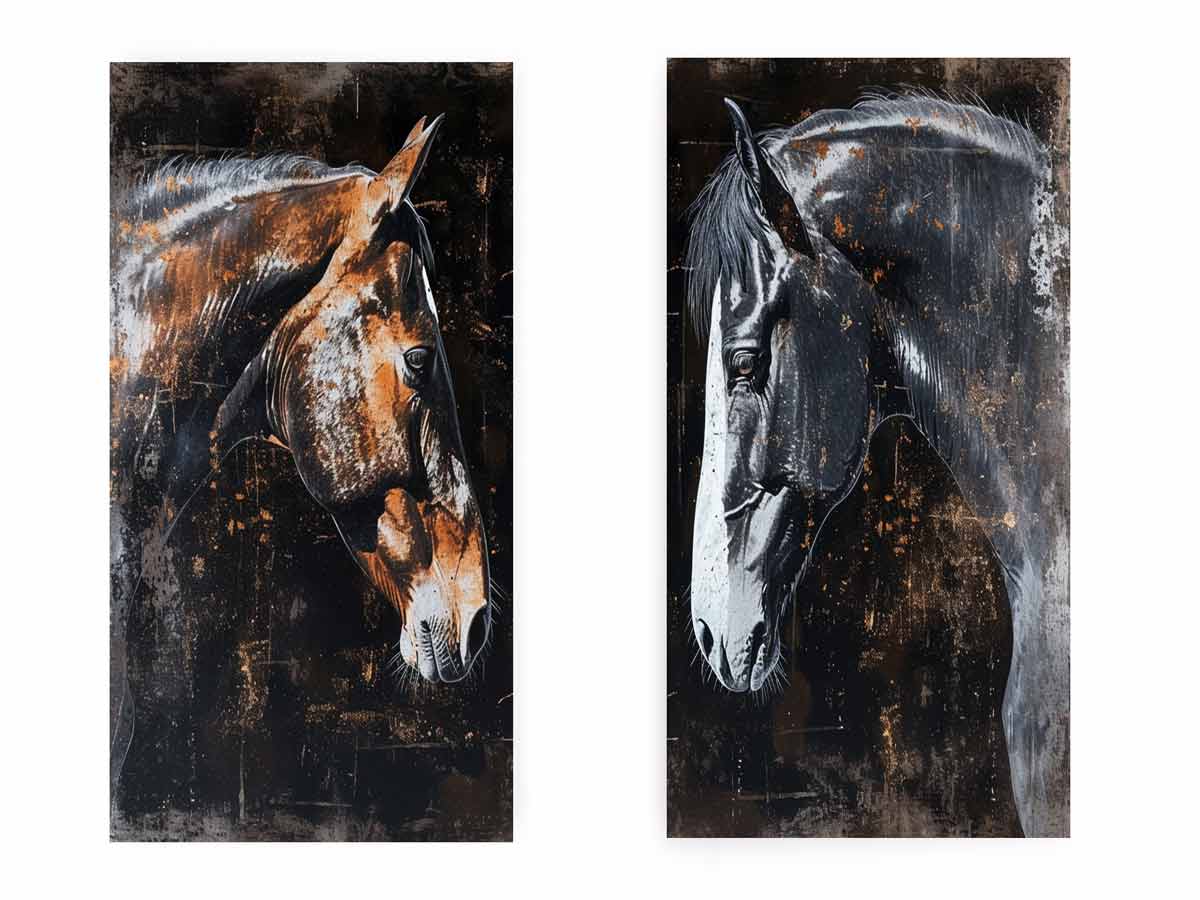 2 Panel horse Art