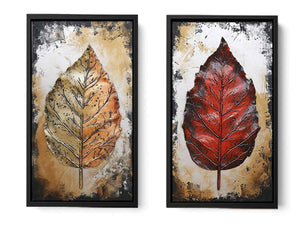 2 Piece Leaf art Painting Set