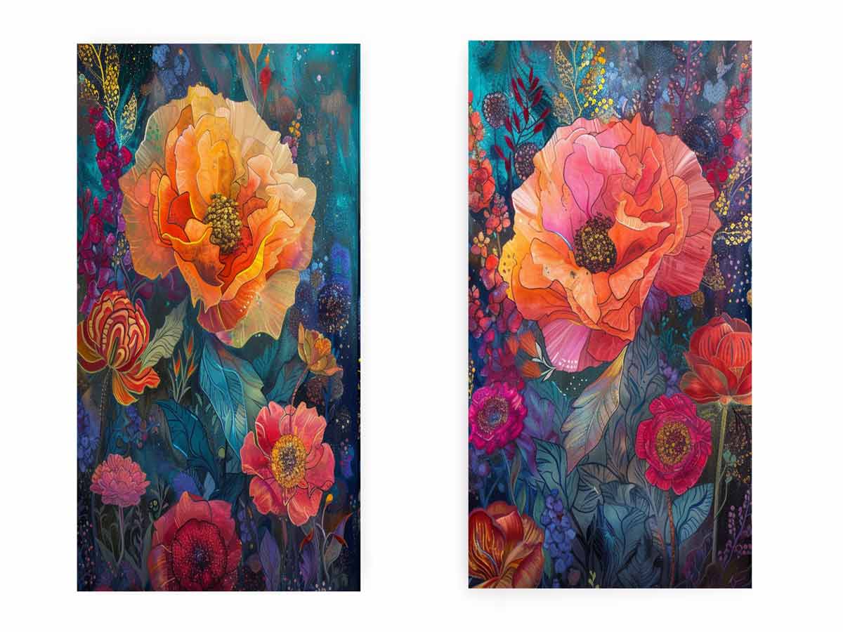 Flowers Panel Art Set