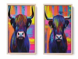 Highland cow Wall Art Set
