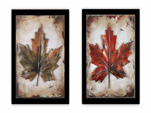 Painting Set of 2 Leaf Art