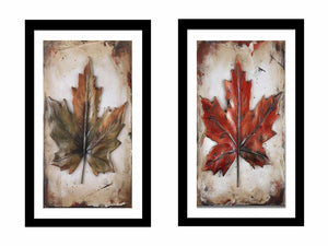 Painting Set of 2 Leaf Art