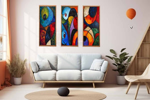 3 Panel Violin Art Painting Set