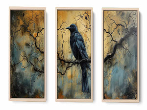 3 Panel Group Art Bird Painting