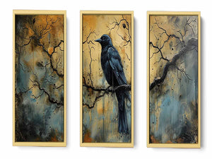 3 Panel Group Art Bird Painting