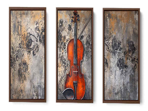 3 Panel Violin Music Art Painting