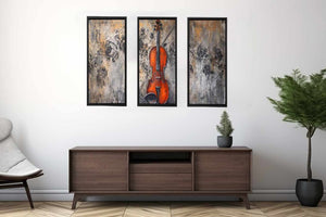 3 Panel Violin Music Art Painting