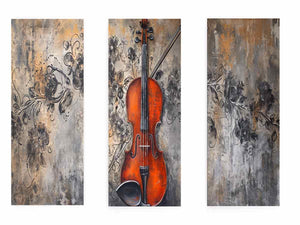 3 Panel Violin Music Art Painting
