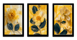 Botanical Yellow Flowers - 3 Piece Set