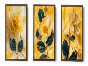 Botanical Yellow Flowers - 3 Piece Set