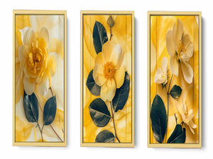 Botanical Yellow Flowers - 3 Piece Set