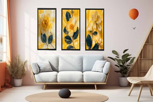 Botanical Yellow Flowers - 3 Piece Set