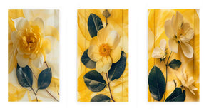 Botanical Yellow Flowers - 3 Piece Set