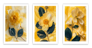 Botanical Yellow Flowers - 3 Piece Set