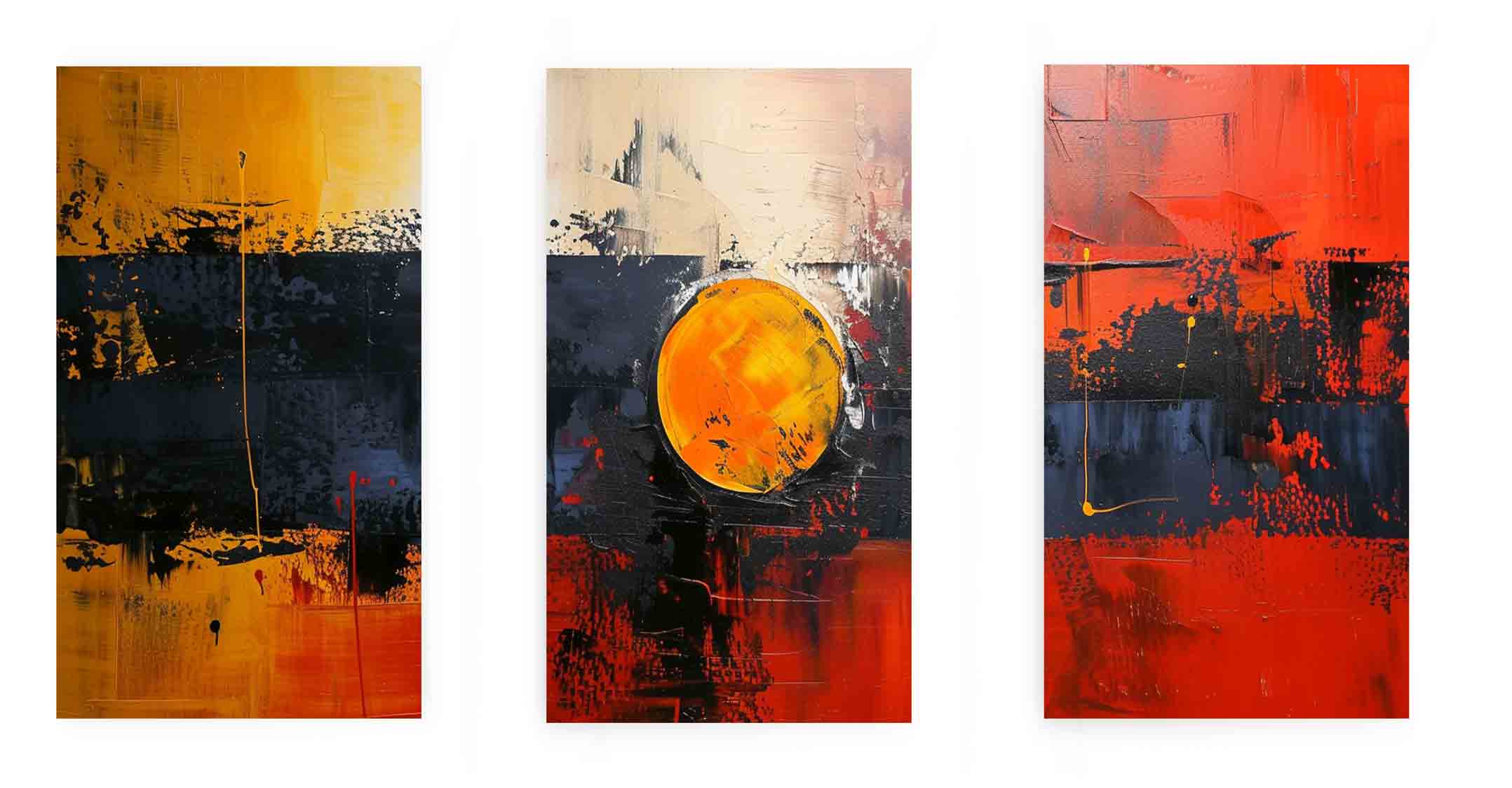 Abstract Three Piece Set Painting
