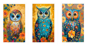 Owl 3 Piece Art Set