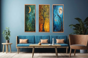 3 Piece Sun & moon Art Set