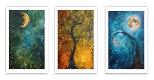 3 Piece Sun & moon Art Set