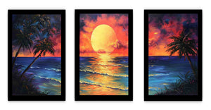 3 Panel Sunset Wall Art Painting
