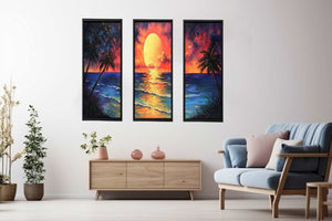 3 Panel Sunset Wall Art Painting