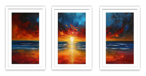 3 Panel Sunset Beach Art Painting
