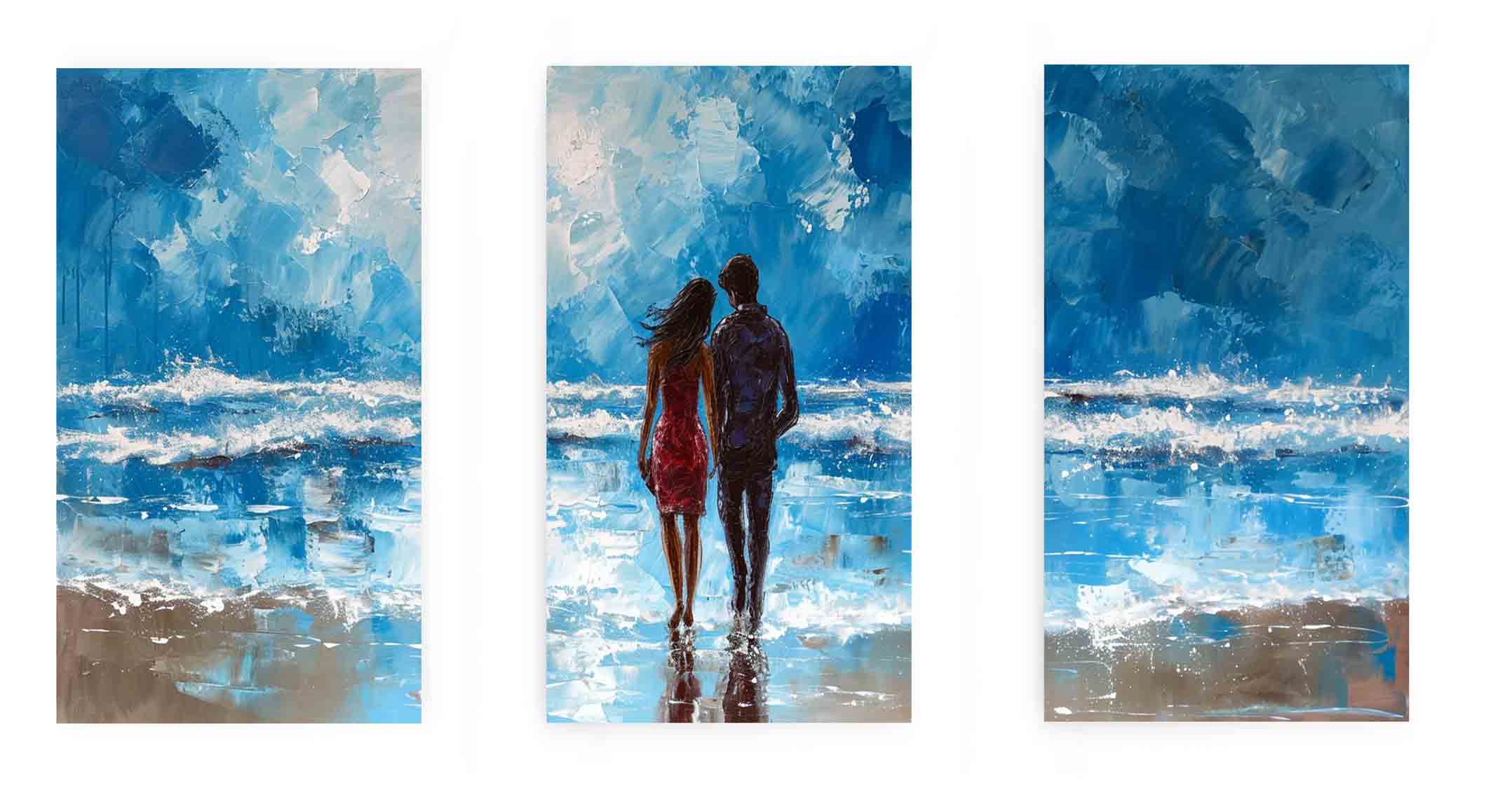 3 Piece Couple Art Beach Painting