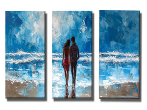 3 Piece Couple Art Beach Painting