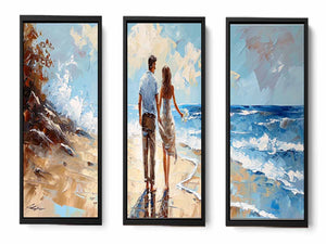 3 Panel Couple Art Beach Painting