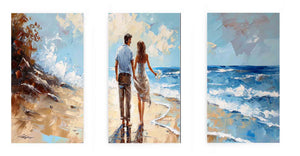 3 Panel Couple Art Beach Painting