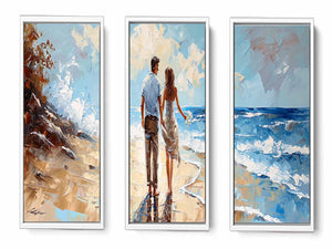 3 Panel Couple Art Beach Painting