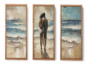 Couple Love Beach Painting Set of 3