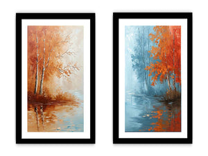 2 Panel Tree Wall Art Painting