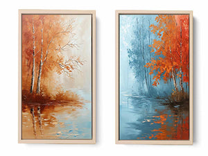 2 Panel Tree Wall Art Painting