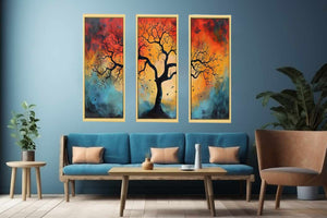 3 Piece Tree Wall Art Painting Set