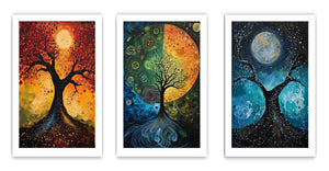3 Panel Circle Art Painting