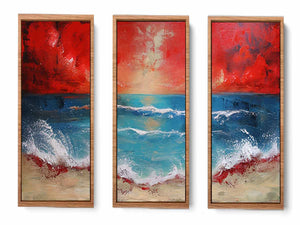 3 Panel Beach Art Painting