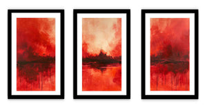 3 Panel Red Painting