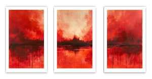 3 Panel Red Painting