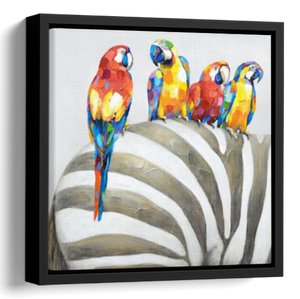 Parrot and Zebra Art Painting