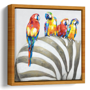 Parrot and Zebra Art Painting