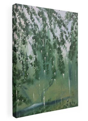 Rain in Forest Oil Painting