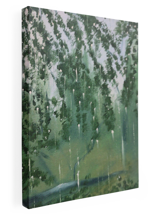Rain in Forest Oil Painting