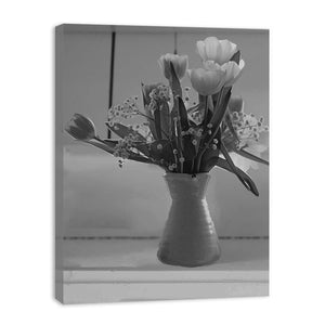 Black And White Flower Vase Painting