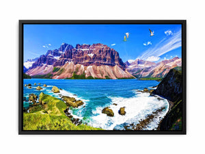 Mountain Beach Painting